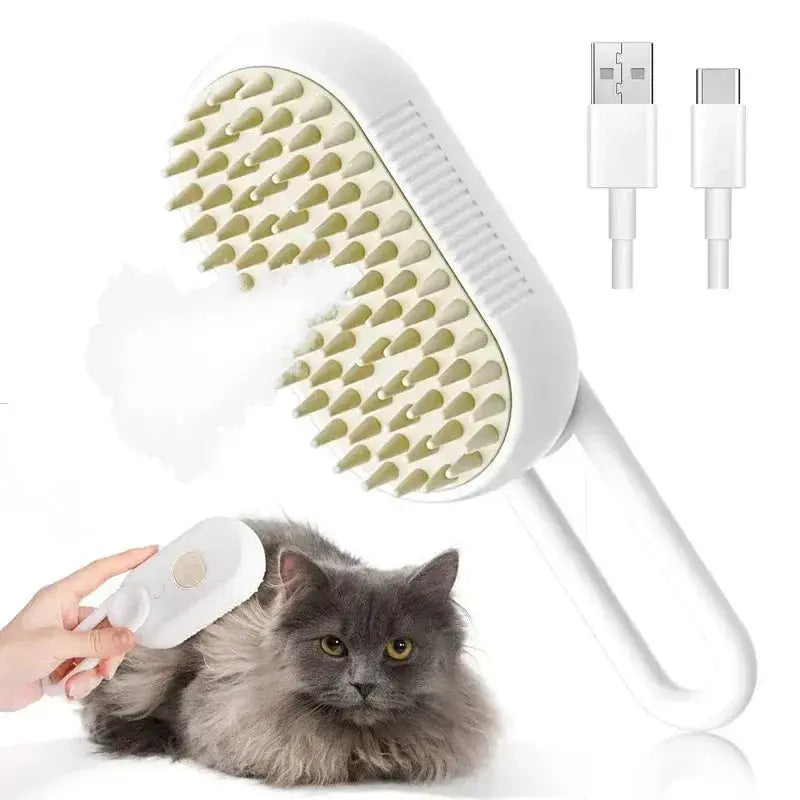 1~2pcs Steamy Pet Grooming Brush, 3-in-1 Spray Massage Dog Cat Comb, Loose Hair & Tangled Fur Removal luxecrown.co.uk