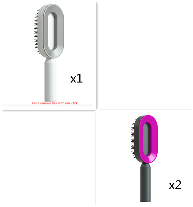 Self Cleaning Hairbrush For Women One-key Cleaning Hair Loss Airbag Massage Scalp Comb Anti-Static Hairbrush - Streetsharks