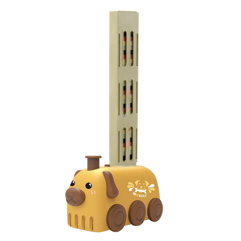 Domino Train Toy Stacking Block Set Domino Building Block Brain Developmental Electric Car Cartoon Block For Kids StreetSharks