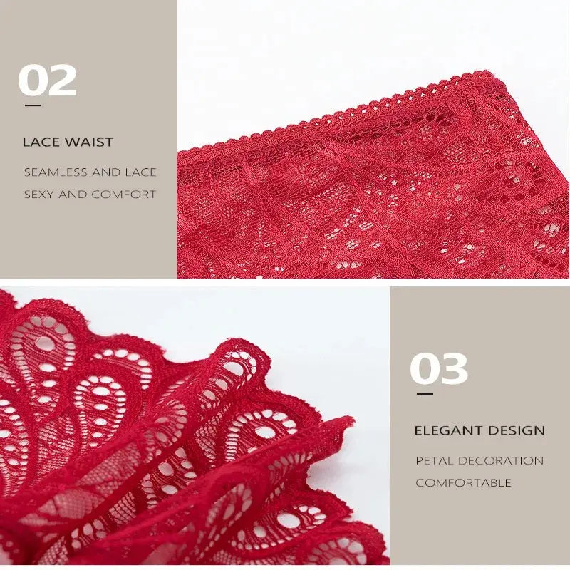 3PCS Lot Sexy Panties For Women Lace Transparent Briefs Embroidefy Temptation Underwear Female Panties Soft Tanga Lace Bragas Streetsharks