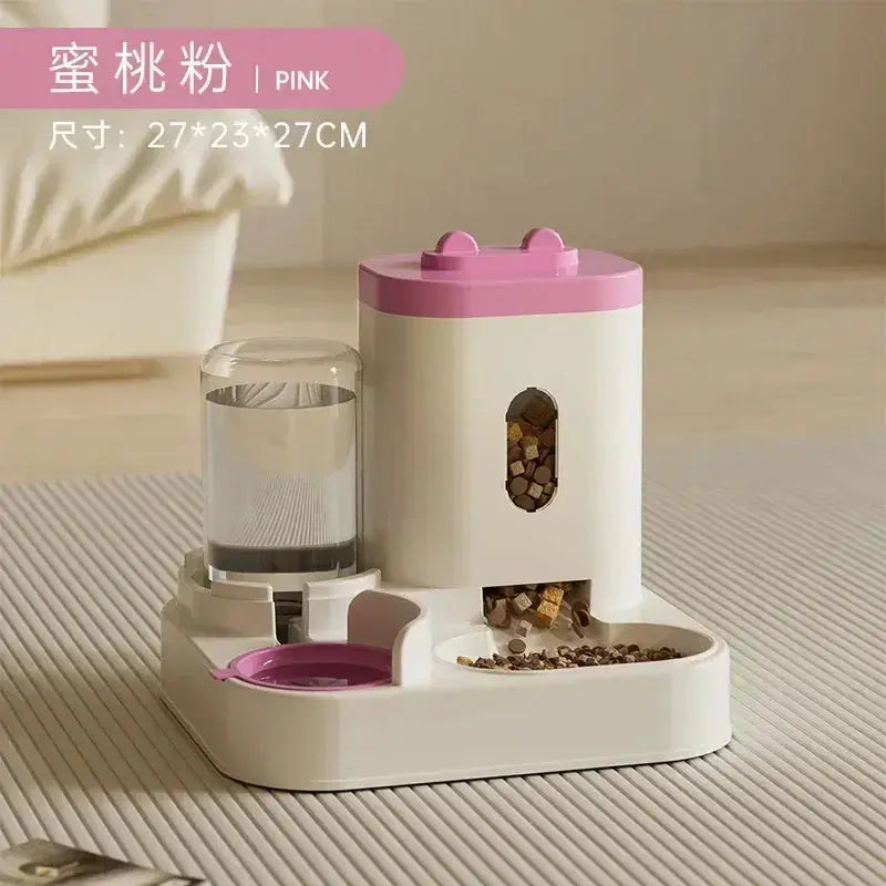 Automatic Feeder Dog Cat Food Bowl With Water Fountain Large Capacity Pet Food Storage Dispenser Container Puppy Pet Accessories luxecrown.co.uk
