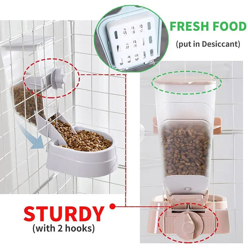 Automatic Pet Bowls Cage Hanging Feeder Pet Water Bottle Food Container Streetsharks