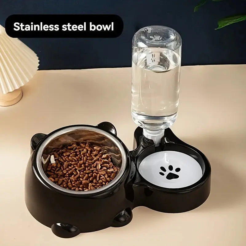 Automatic Pet Feeder and Water Dispenser, Integrated Feeding System for Cats and Dogs,No Battery or Power Needed, Slanted Mouth luxecrown.co.uk