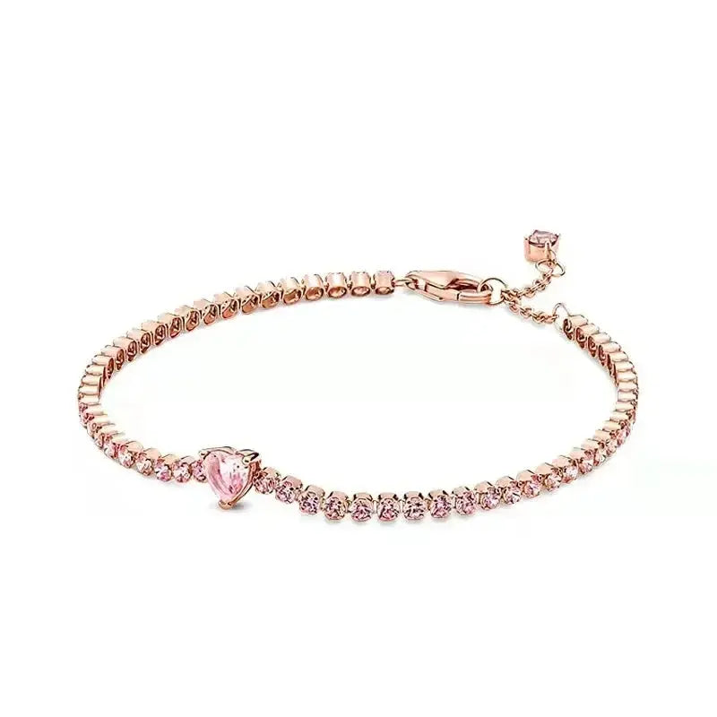 Brand new 925 sterling silver zirconia exquisite tennis star bracelet for women DIY original charm beads exquisite jewelry Streetsharks
