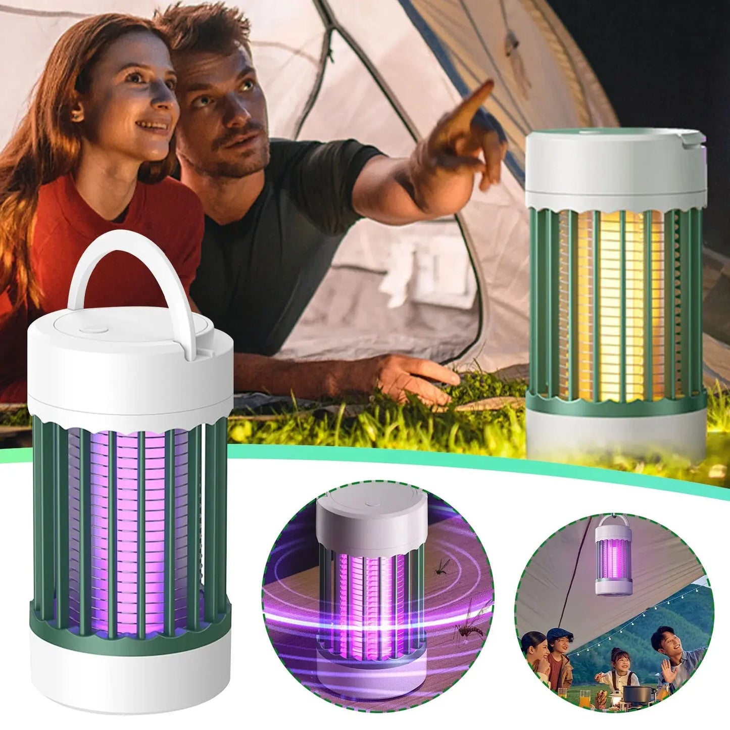 Bug Zapper Outdoor and Indoor, Mosquito Zapper, Fly Zapper, Electric Rechargeable Cordless Waterproof Mosquito Trap, Mosquito Killer Lamp for Home, Patio, Camping and RV, USB Battery Powered - Streetsharks