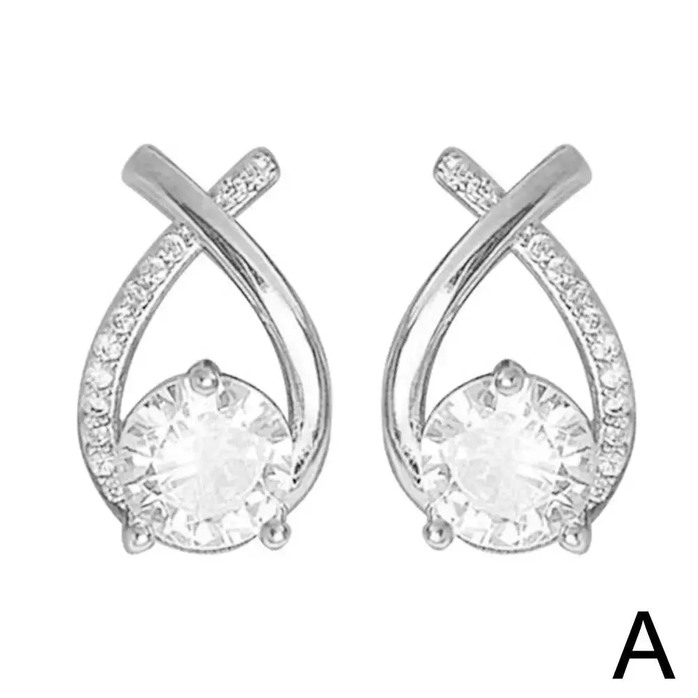 Fashion Cross Stud Earrings For Women Girls Korean Style Elegant Crystal Jewelry Ear Rings Fishtail Lady Earrings Gifts Streetsharks