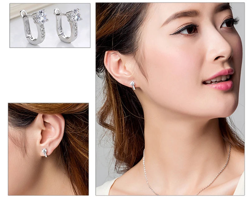 Fine Jewelry 925 Sterling Silver Earrings Inlaid With Zircon Crystal Flower Earrings Charm Jewelry For Women Gift Engagement Wed Streetsharks