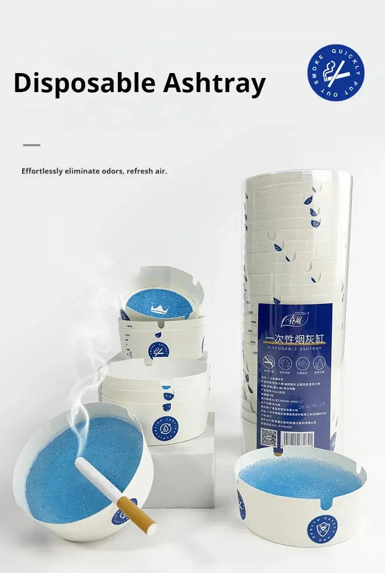 Hard Portable Disposable Ashtray Waterproof Leakproof Cup with Absorbent Gel Resin for Car Travel Camping Smoking Accessories luxecrown.co.uk