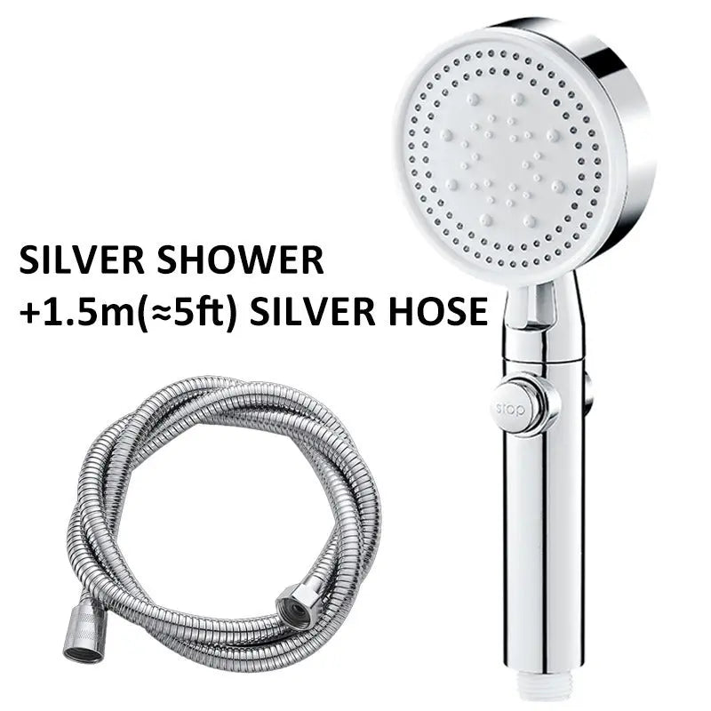 High Pressure Bath Shower Head 5 Mode Large Chrome Handset Heads Water Saving StreetSharks