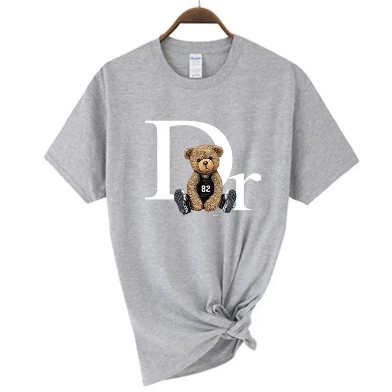 Luxury Brand Cute Bear Print Women T-shirt 100 Cotton Tshirt Summer Graphic Fashion Female T Shirts Woman Clothing Free Shipping Streetsharks