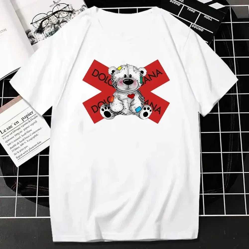 Luxury Brand Fashion T Shirt for Men Summer Letters Print Short Sleeve Tshirt Casual Breathable Women T-Shirt Kids Clothing Streetsharks