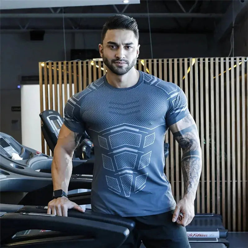 Men's Compression T-Shirt. Men's Shirts Skinny Tee Shirt. Men's Gym T-Shirts. Running T-Shirt. Fitness Sports T-Shirts. - Streetsharks