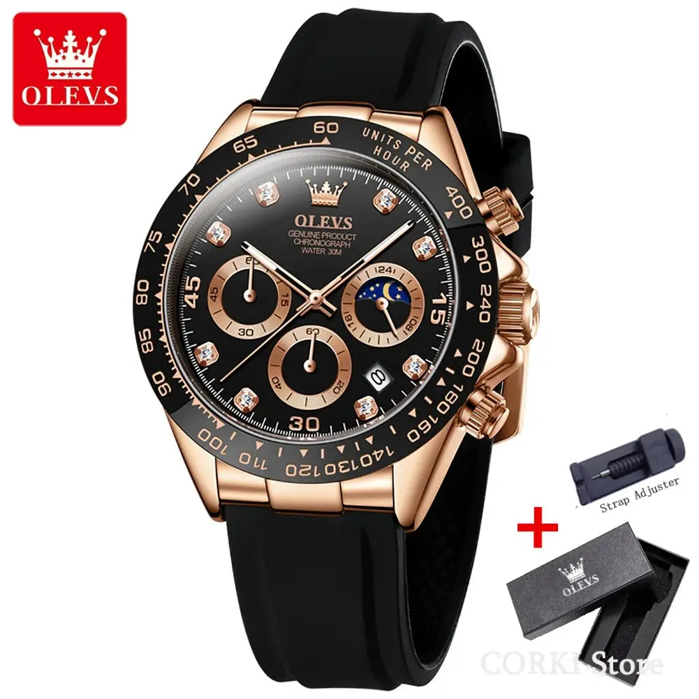 OLEVS 2875 Luxury Quartz Watch for Men Waterproof Sports Timer Calendar Shockproof Luminous Mens Wristwatches Relógio Masculino luxecrown.co.uk