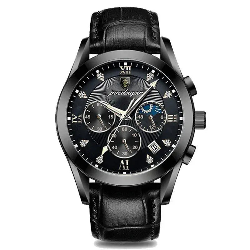 POEDAGAR Men Watch New Top Brand Luxury Waterproof Luminous Sport Wristwatch Quartz Military Genuine Leather Relogio Masculino luxecrown.co.uk