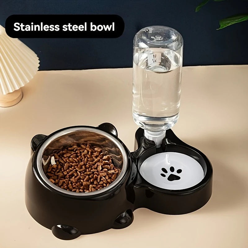 Automatic Pet Feeder and Water Dispenser, Integrated Feeding System for Cats and Dogs,No Battery or Power Needed, Slanted Mouth luxecrown.co.uk