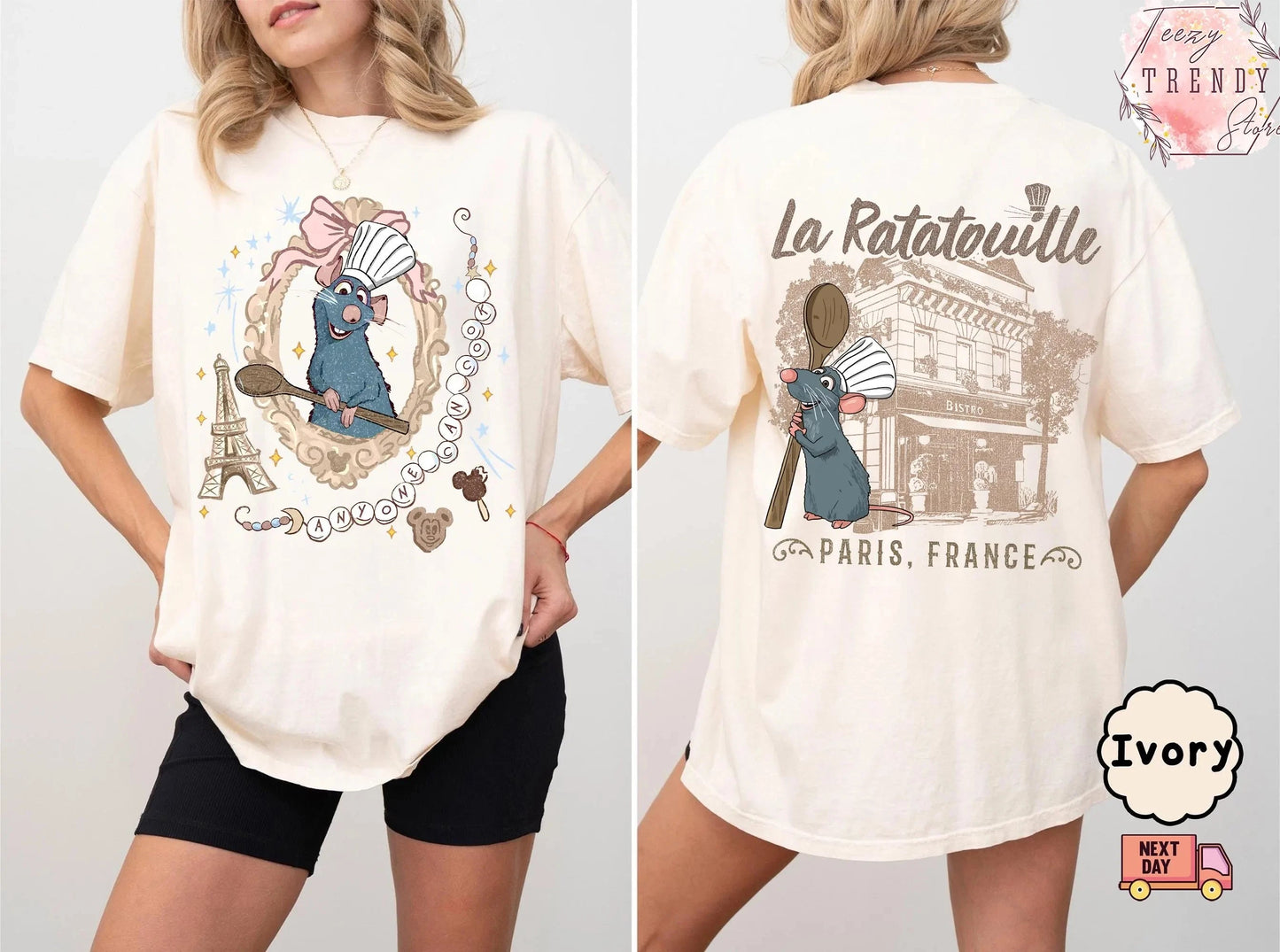 Disney Ratatouille Little Chef Remy Cotton T-shirt Paris Gusto Chef Shirt Kids Movie Character Apparel luxecrown.co.uk