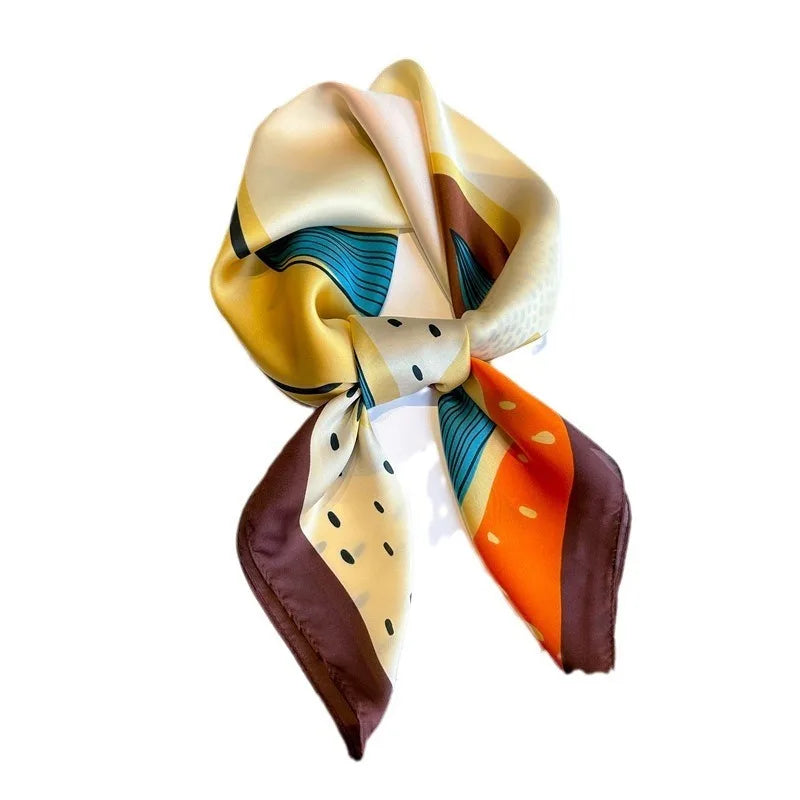 70cm Polka Dot Printed Silk Scarf Women Simulated Silk Elegant and Versatile Headwear Bag Accessories Clothing Square Scarf luxecrown.co.uk