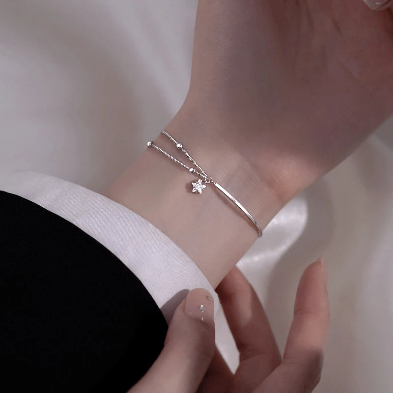 925 Sterling Silver Zircon Bracelet For Women Luxury Handy Adjustable New Ladies Jewelry Birthday Party Fashion Jewelry Gift Streetsharks