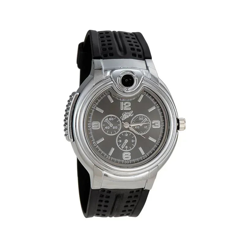 Outdoor Watch Inflatable Lighter Fashion Metal Gas Windproof Portable Open Flame Lighter Smoking Cool Personality Gift 2025 New luxecrown.co.uk