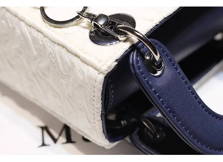 2024 New Fashion and Popular Handheld Square Bag with Contrast Color Women's Beautiful and Luxury Shoulder Bag with Decoration Streetsharks