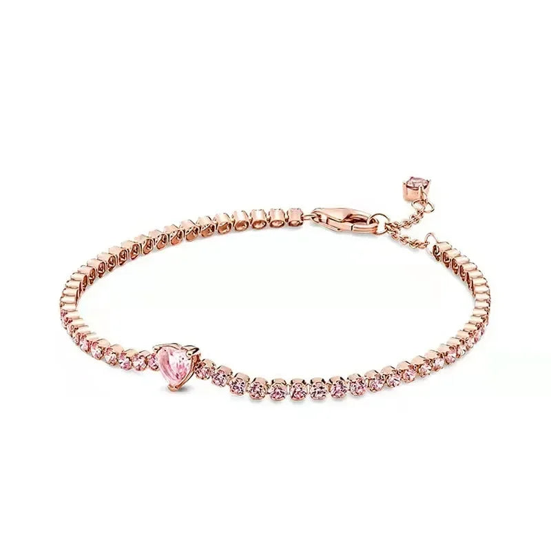 Brand new 925 sterling silver zirconia exquisite tennis star bracelet for women DIY original charm beads exquisite jewelry Streetsharks
