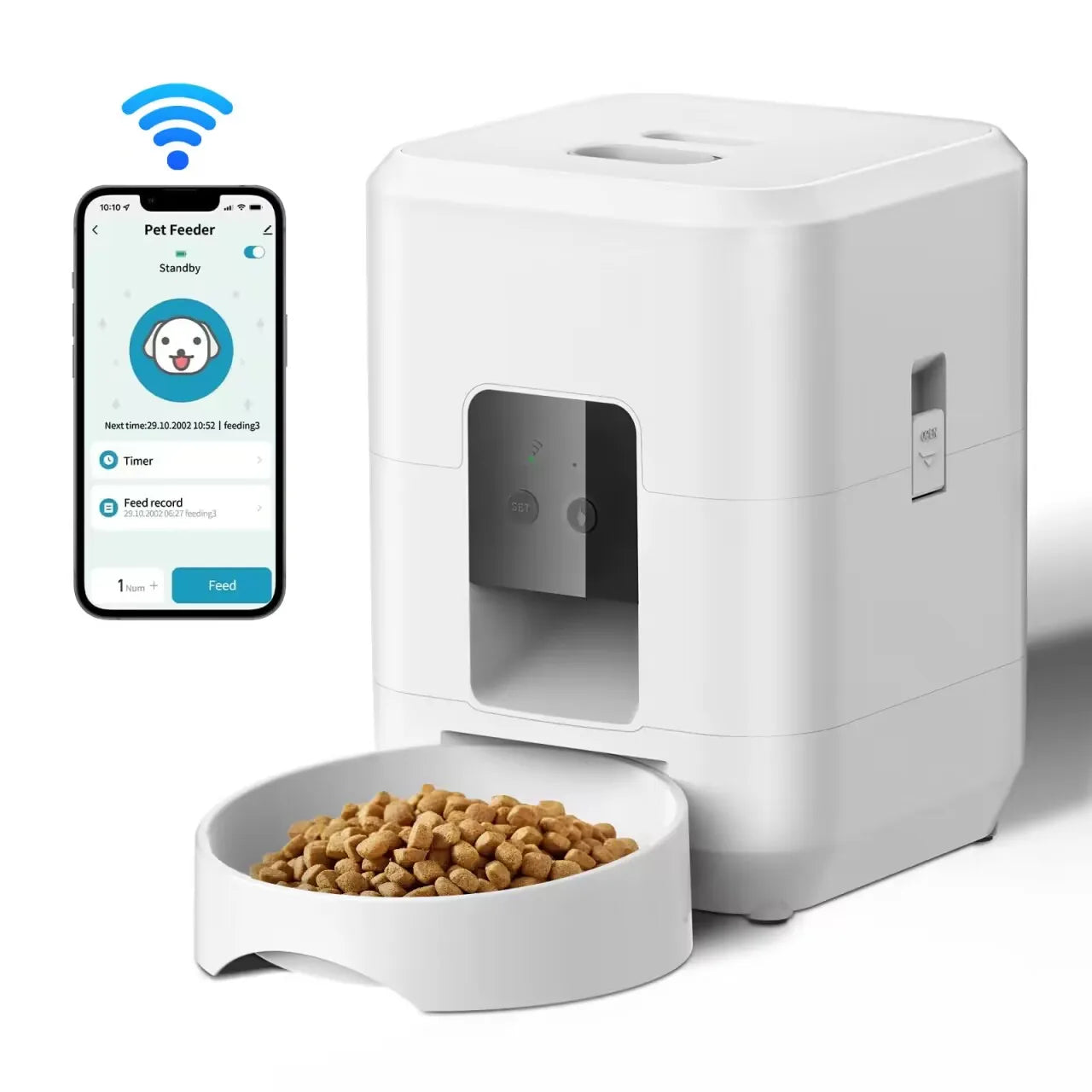 Smart Pet Feeder Automatic Cat Feeder Dog Slow Food Machine With Timed Quantitative Automatic Cat Food Dispenser Cat Dog Bowl luxecrown.co.uk