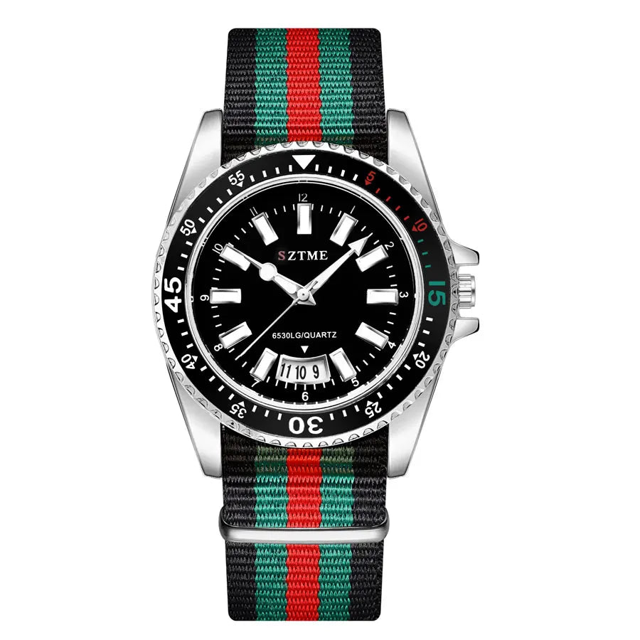 New fashionable men's nylon strap calendar watch, luxurious and simple business men's and women's night light quartz watch luxecrown.co.uk