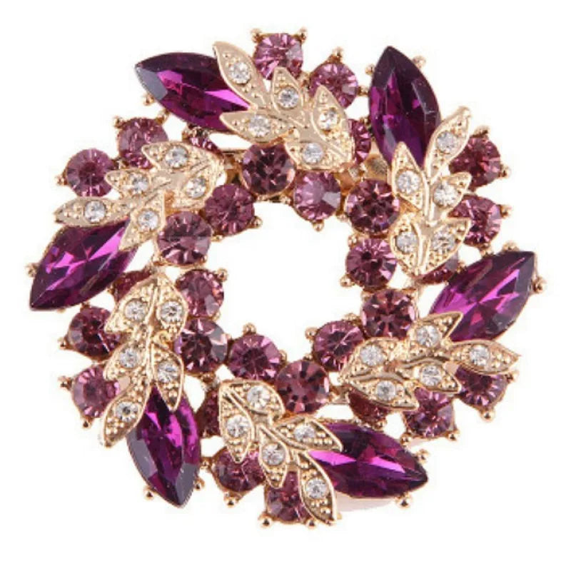 women's round brooch simple wreath buckle pin corsage accessories Streetsharks