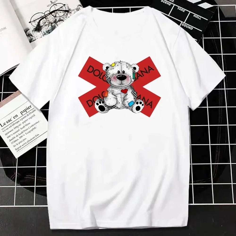 Luxury Brand Fashion T Shirt for Men Summer Letters Print Short Sleeve Tshirt Casual Breathable Women T-Shirt Kids Clothing Streetsharks