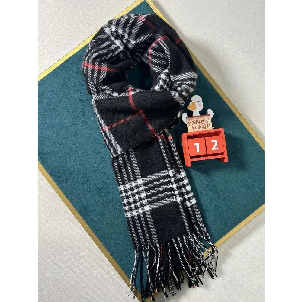 Luxury Brand Cashmere Warm Scarf for Women Design Winter Men Shawl Wrap Pashmina 2025Plaid Female Bufanda Echarpe Foulard