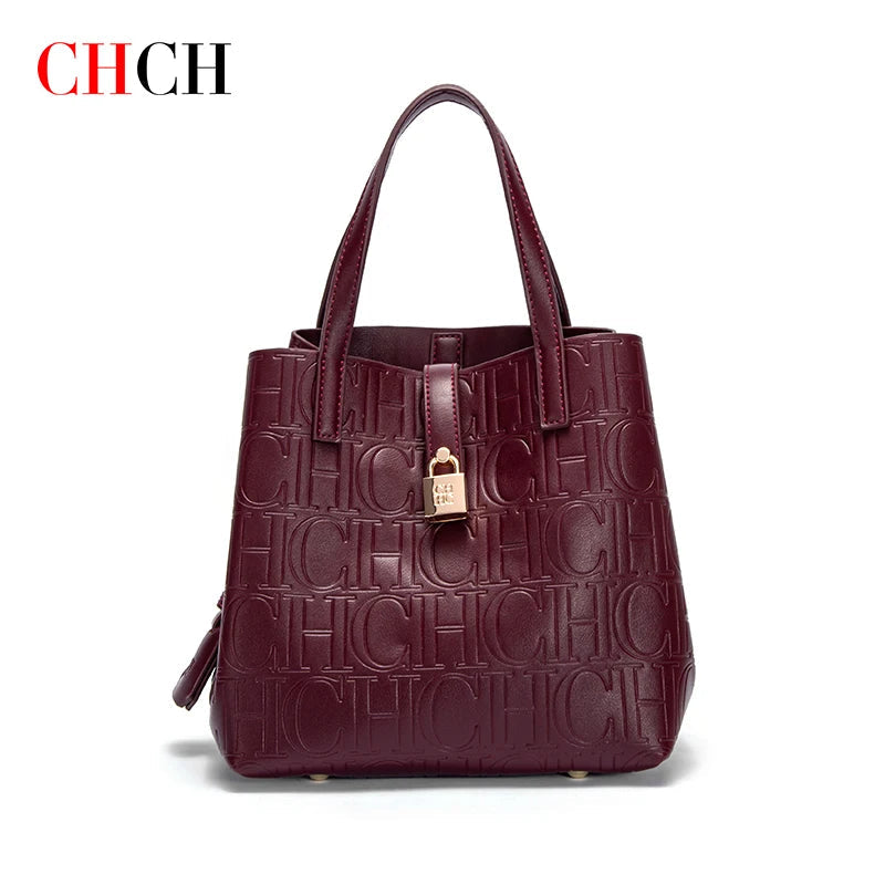 CHCH Women's Tote Bag New Steel Embossed Handheld Bun Mother Shopping Bag Streetsharks