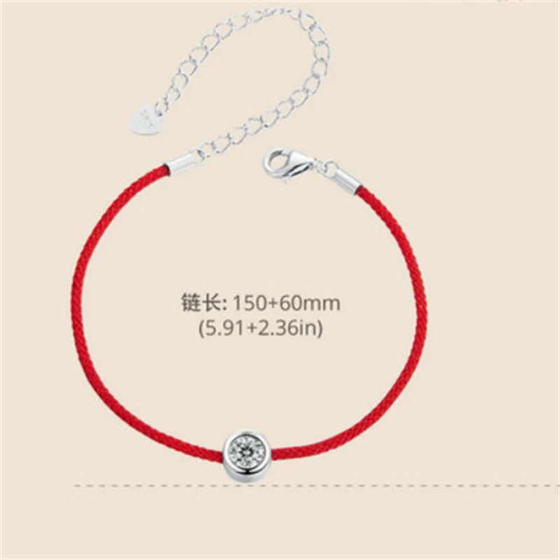 L12849 Lefei Fashion Luxury Trendy Classic Moissanite 1Ct Red Lucky Heart Bracelet Women S925 Sterling Silver Party Jewelry Gift Streetsharks