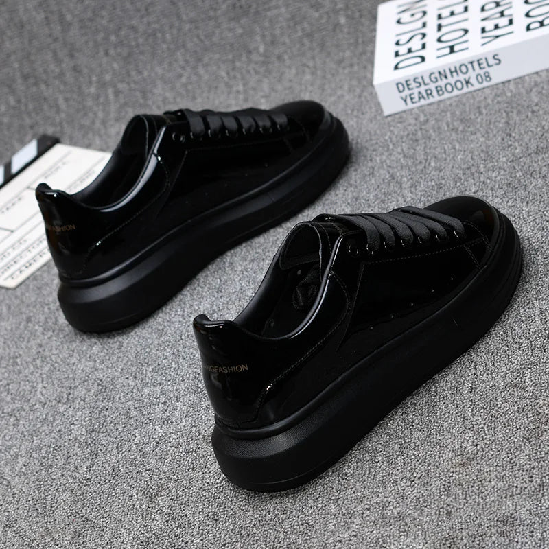 Branded couple shoes for men and women, breathable sports shoes, lacquered casual shoes, red skateboarding tennis shoes luxecrown.co.uk