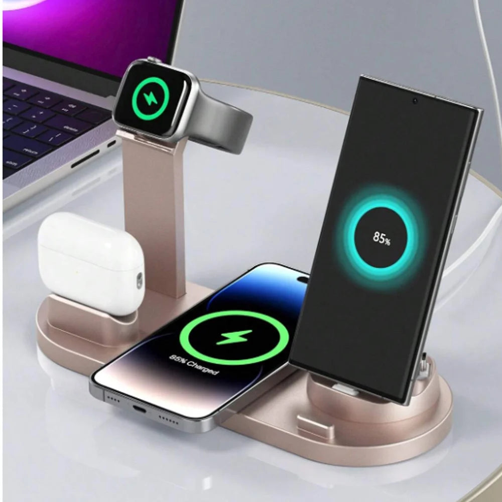 30W 6 in 1 Wireless Charger Stand Pad For iPhone 15 14 13 12 X Apple Watch Fast Charging Dock Station for Airpods Pro iWatch 7 Streetsharks