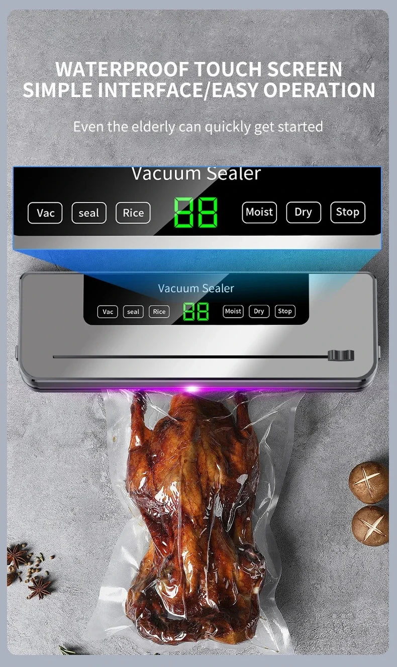 High Quality Professional Home Kitchen Vacuum Sealer Machine Easy Use with Cutter Hot Sale for Household RV Battery Power Source