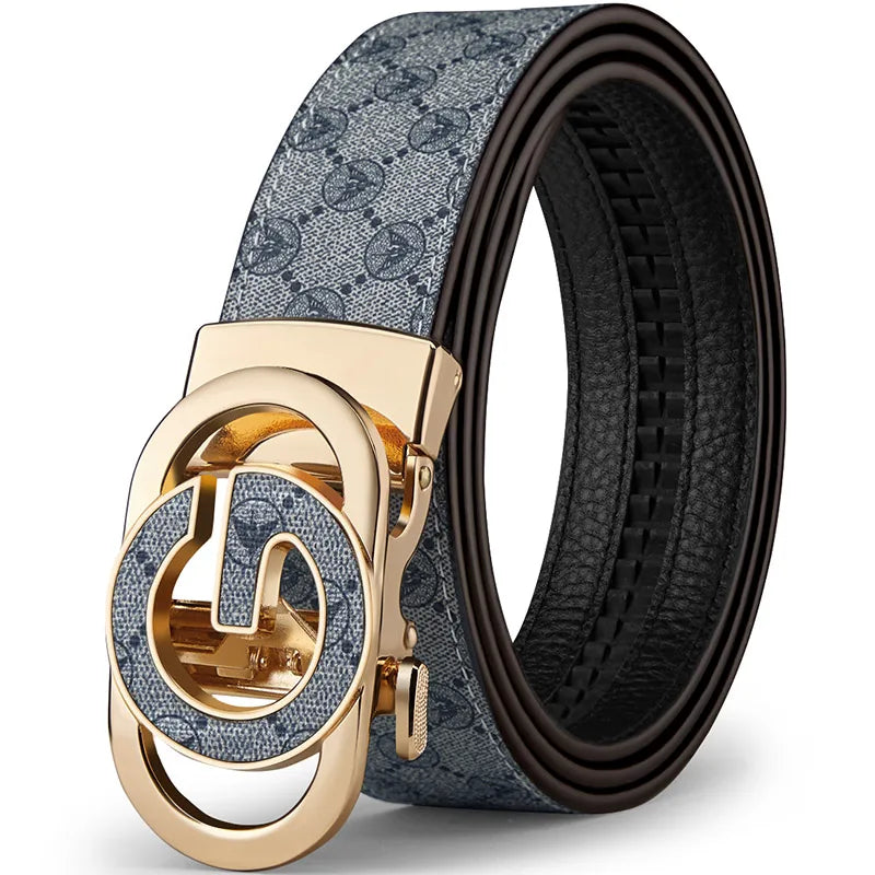 Men designer Belts PVC Leather with Personalised “g” Buckle Fashionable Women Belts Ratcheting Luxury Streetsharks