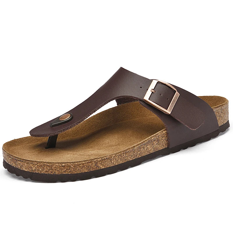 2025 Men's Non-Slip Slippers Quick-Dry Indoor Outdoor Sandals Soft Sole Comfortable Summer Footwear Euro 35-46 Brown/Black luxecrown.co.uk