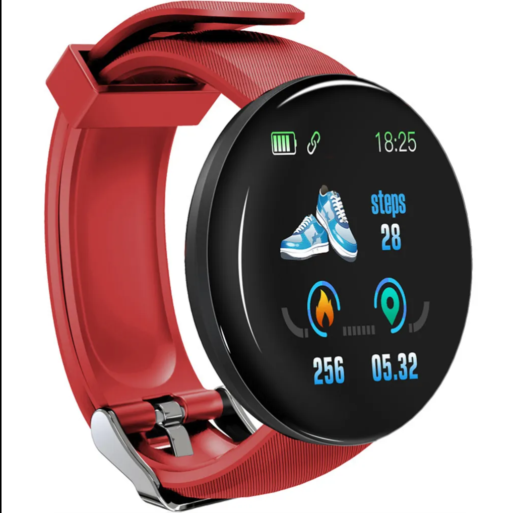 D18 Smart Watch Heart Rate Monitor Men’s Women’s Smartwatch Round Fitness Digital Watches for Men Women Band Bracelet PK D20 Y68 AE Streetsharks