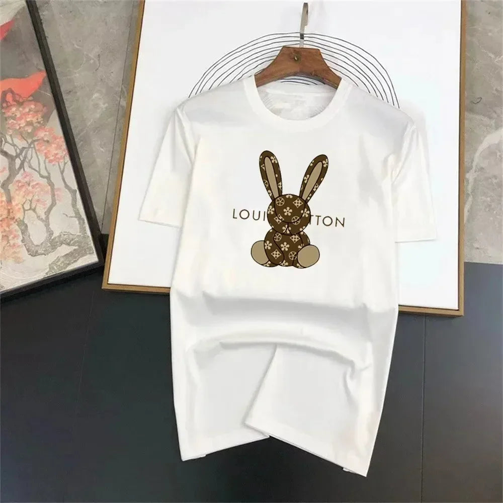 Cartoon Luxury Brand Printed Women T-shirt Plus Size Casual Short Sleeve Y2k Fashion Brand Harajuku Female Top Tees Lady Tshirt Streetsharks