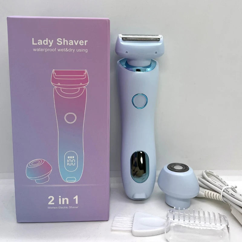Electric Razors for Women 2 In 1 Bikini Trimmer Face Shavers Hair Removal for Underarms Legs Ladies Body Trimmer IPX7 Waterproof luxecrown.co.uk