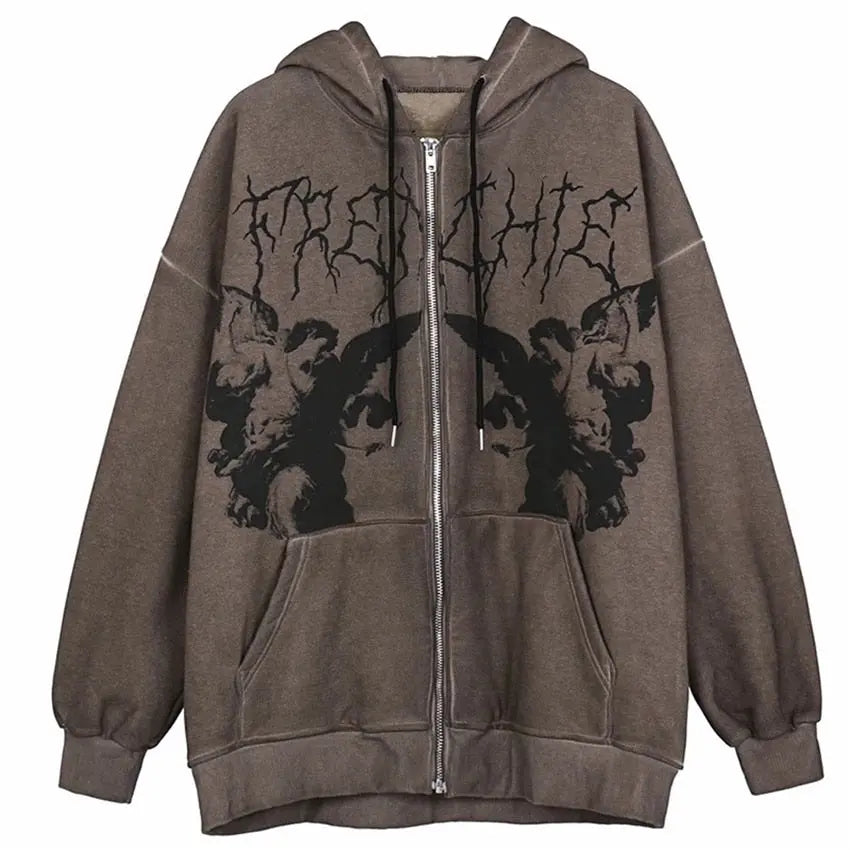 Women Hip Hop Street wear Hoodies Women zip up hoodie Clothes Streetsharks