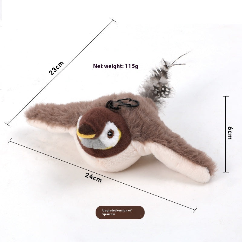 Interactive Cat Plush Toys For Indoor Cats Automatic Flapping Bird Cat Toy USB Rechargeable Electronic Pet Enrichment Toys StreetSharks