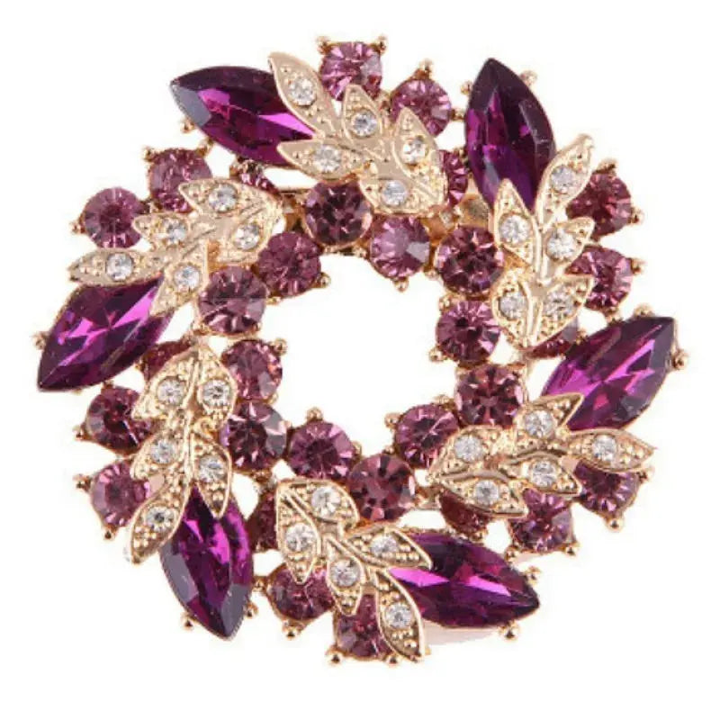 women's round brooch simple wreath buckle pin corsage accessories Streetsharks
