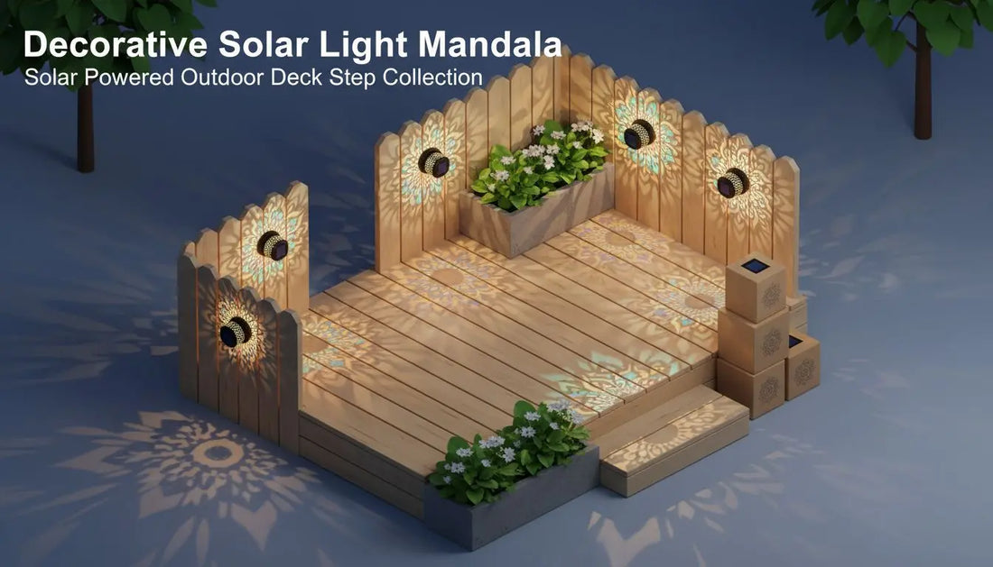 Decorative Solar Light Mandala Solar Powered Outdoor Deck Step