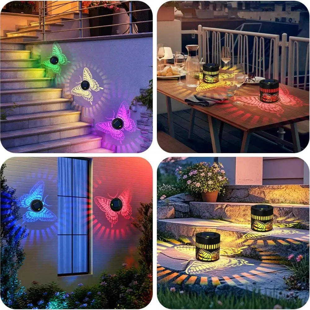 1/2/4 Pack Solar Fence Lights Metal Solar Powered Wall Deck Step Lights Butterfly Waterproof for Garden Post Patio Backyard Yard luxecrown.co.uk