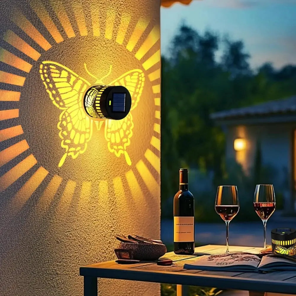 1/2/4 Pack Solar Fence Lights Metal Solar Powered Wall Deck Step Lights Butterfly Waterproof for Garden Post Patio Backyard Yard luxecrown.co.uk