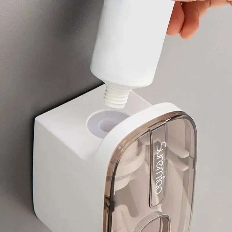 1 PCS Automatic Toothpaste Dispenser Bathroom Accessories Wall Mount Lazy Toothpaste Squeezer Toothbrush Holder Streetsharks