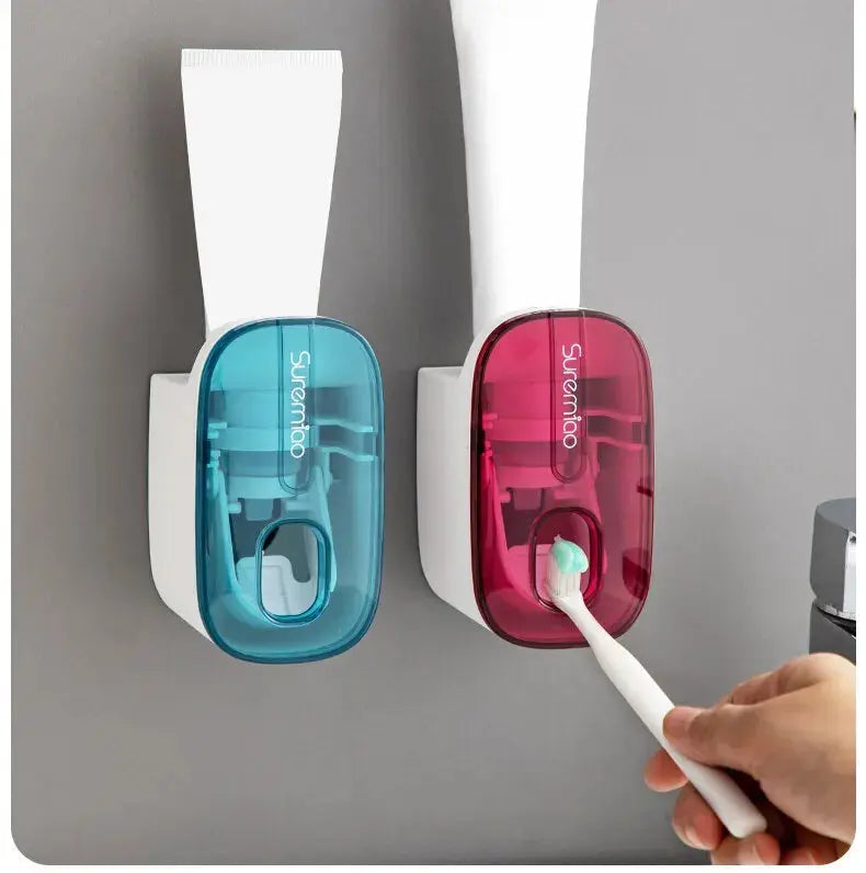 1 PCS Automatic Toothpaste Dispenser Bathroom Accessories Wall Mount Lazy Toothpaste Squeezer Toothbrush Holder Streetsharks