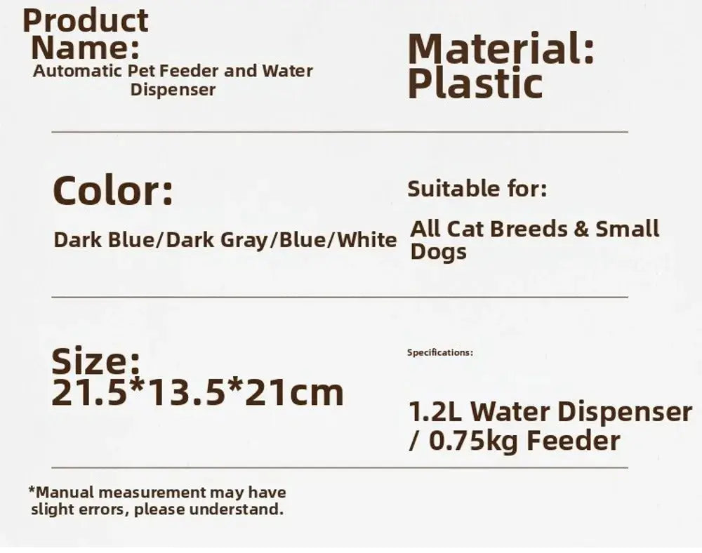 1.2L/1.5L Pet Automatic Feeder Plastic Large Capacity Cat Dog Water Dispenser Feeder Set 3 Colors 2 Styles luxecrown.co.uk