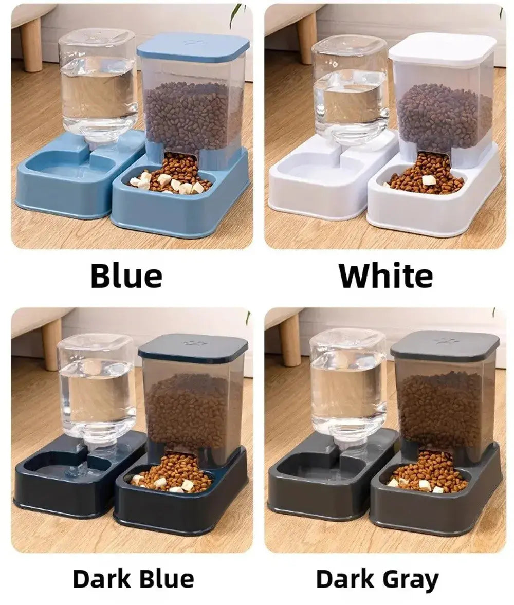 1.2L/1.5L Pet Automatic Feeder Plastic Large Capacity Cat Dog Water Dispenser Feeder Set 3 Colors 2 Styles luxecrown.co.uk